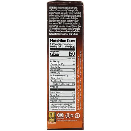 格蘭諾拉麥片棒: Nature's Path, Love Crunch, Premium Organic Granola Bars, Dark Chocolate Peanut Butter, 6 Bars, 1.06 oz (30 g) Each