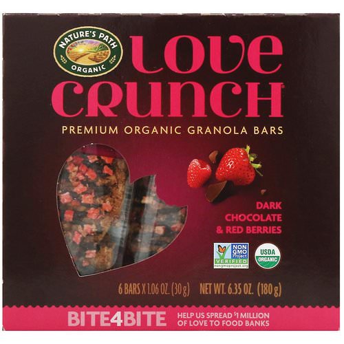 Nature's Path, Love Crunch, Premium Organic Granola Bars, Dark Chocolate & Red Berries, 6 Bars, 1.06 oz (30 g) Each Review