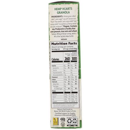 穀物, 麥片: Nature's Path, Organic Hemp Hearts Granola Cereal, 11.5 oz (325 g)