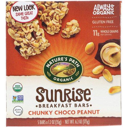 Nature's Path, Organic, Sunrise Breakfast Bars, Chunky Choco Peanut, 5 Bars, 1.2 oz (35 g) Each Review