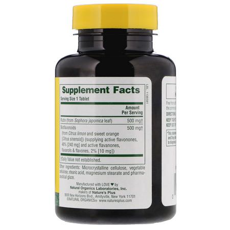 蘆丁, 抗氧化劑: Nature's Plus, Biorutin, 1000 mg, 90 Tablets