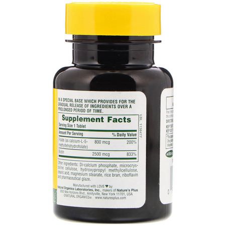 葉酸, 維生素B: Nature's Plus, Biotin & Folate, 30 Tablets