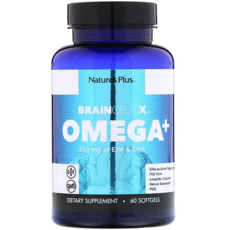 Nature's Plus Omega-3 Fish Oil Cognitive Memory Formulas - 記憶, 認知, Omega-3魚油, Omegas EPA DHA