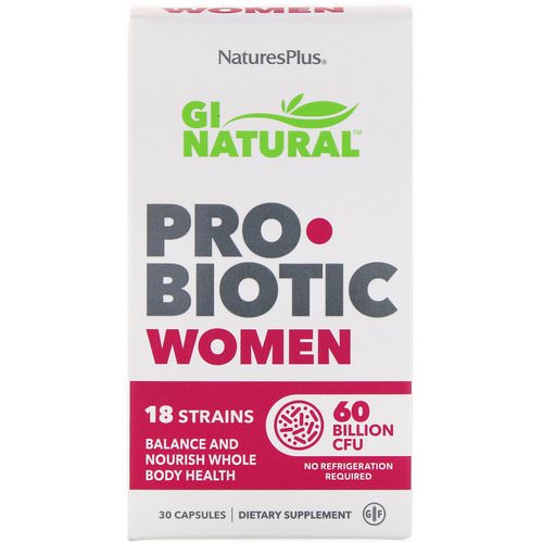 Nature's Plus, GI Natural Probiotic Women, 60 Billion CFU, 30 Capsules Review