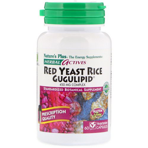 Nature's Plus, Herbal Actives, Red Yeast Rice Gugulipid, 450 mg, 60 Vegetarian Capsules Review