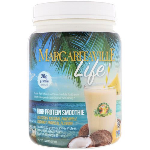 Nature's Plus, Margaritaville Life, High Protein Smoothie, Natural Pineapple Coconut Tropical Flavor, 1.27 lbs (574 g) Review
