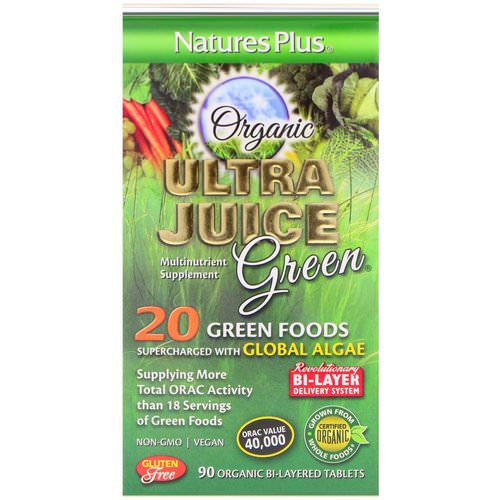 Nature's Plus, Organic Ultra Juice Green, 90 Organic Bi-Layered Tablets Review