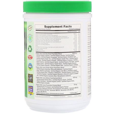 超級食品, 綠色食品: Nature's Plus, Organic Ultra Juice Green Powder, 0.66 lb (300 g)