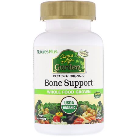 骨, 葡萄糖胺軟骨素: Nature's Plus, Source of Life Garden, Organic Bone Support, 120 Vegan Capsules