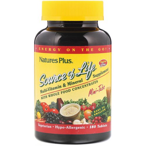 Nature's Plus, Source of Life, Multi-Vitamin & Mineral Supplement with Whole Food Concentrates, 180 Mini Tablets Review