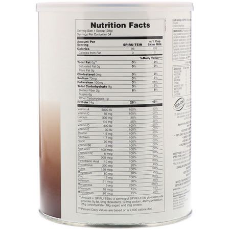 代餐, 體重: Nature's Plus, Spiru-Tein, High Protein Energy Meal, Chocolate, 2.1 lbs. (952 g)