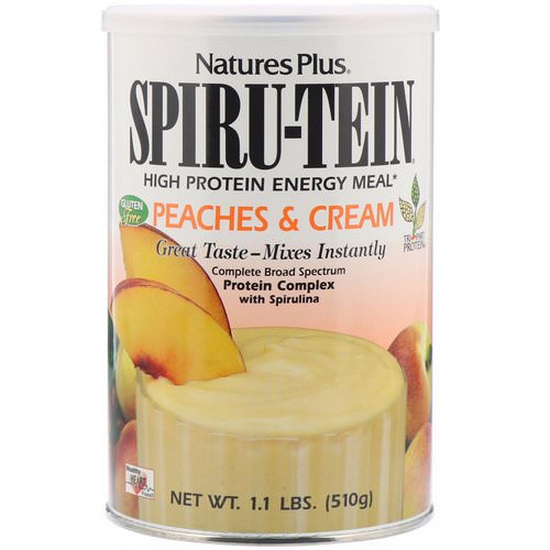 Nature's Plus, Spiru-Tein, High Protein Energy Meal, Peaches & Cream, 1.1 lbs (510 g) Review