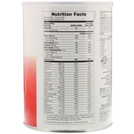 代餐, 體重: Nature's Plus, Spiru-Tein, High Protein Energy Meal, Strawberry, 2.4 lbs (1088 g)