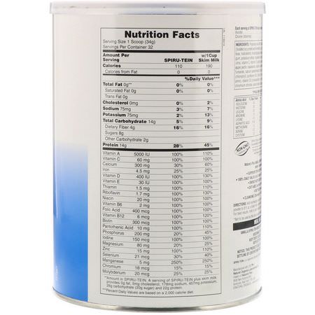 植物性, 植物性蛋白: Nature's Plus, Spiru-Tein High Protein Energy Meal, Vanilla, 2.4 lbs (1088 g)