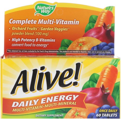 Nature's Way, Alive! Daily Energy, Multivitamin-Multimineral, 60 Tablets Review