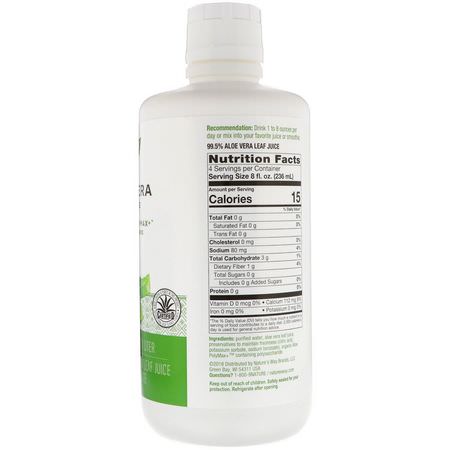蘆薈, 消化: Nature's Way, Aloe Vera, Leaf Juice, 33.8 fl oz (1 Liter)
