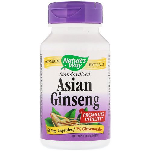 Nature's Way, Asian Ginseng, Standardized, 60 Veggie Caps Review
