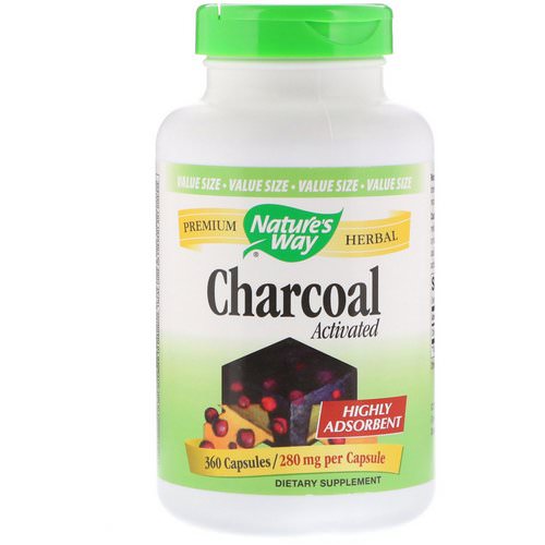 Nature's Way, Charcoal, Activated, 280 mg, 360 Capsules Review