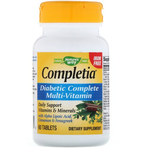 Nature's Way, Completia, Diabetic Complete Multi-Vitamin, Iron Free, 60 Tablets Review