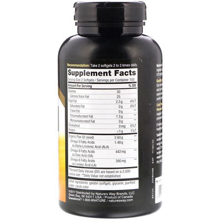 亞麻籽補品, 歐米茄EPA DHA: Nature's Way, EFAGold, Flax Oil, Max Strength, 1,300 mg, 200 Softgels