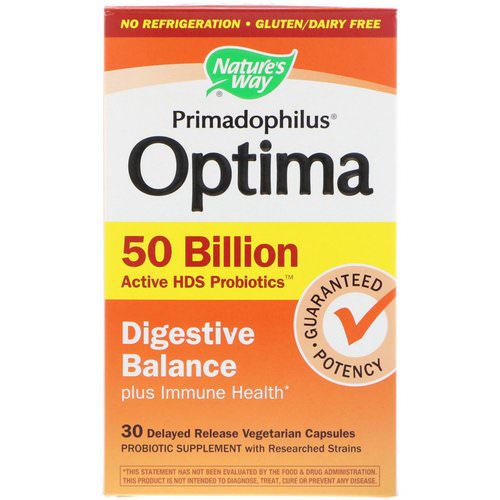 Nature's Way, Primadophilus Optima, Digestive Balance Plus Immune Health, 30 Delayed Release Vegetarian Capsules Review