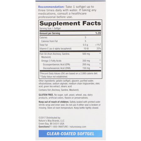 Omega-3魚油, EPA DHA: Nature's Way, Super Fisol, Fish Oil, Enteric Coated, 180 Softgels