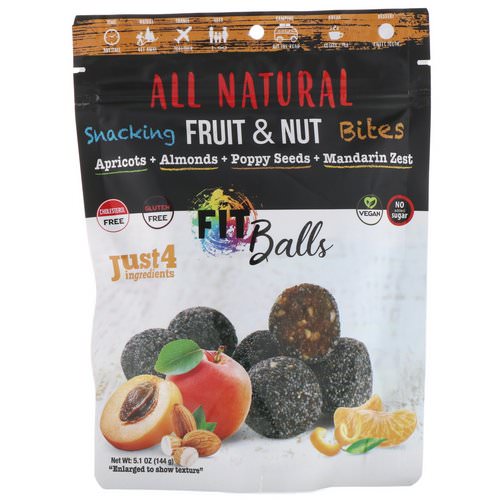 Nature's Wild Organic, All Natural, Snacking Fruit & Nut Bites, Fit Balls, Apricots + Almonds + Poppy Seeds + Mandarin Zest, 5.1 oz (144 g) Review