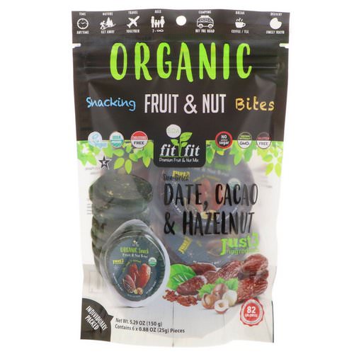Nature's Wild Organic, Organic, Snacking Fruit & Nut Bites, Sun-Dried Date, Cacao & Hazelnut, 6 Pack, 0.88 oz (25 g) Each Review