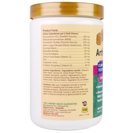 礦物質, 寵物維生素: NaturVet, ArthriSoothe-GOLD, Advanced Care, Level 3, 180 Soft Chews, 15.2 oz (432 g)