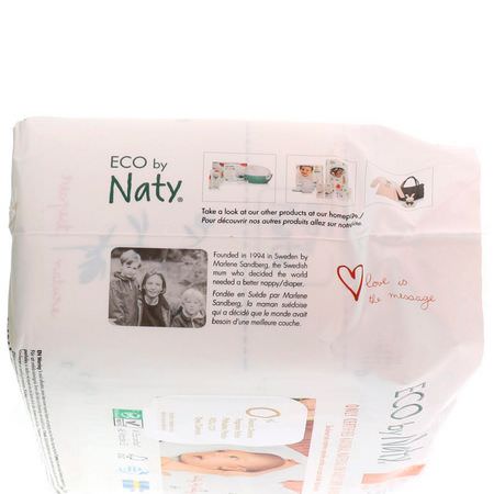 一次性尿布: Naty, Diapers for Sensitive Skin, Size 1, 4-11 lbs (2-5 kg), 25 Diapers