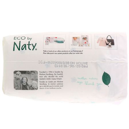 一次性尿布: Naty, Diapers for Sensitive Skin, Size 3, 9-20 lbs (4-9 kg), 30 Diapers