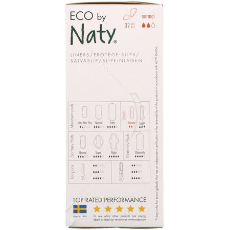 三角褲, 女性衛生: Naty, Panty Liners, Normal, 32 Eco Pieces