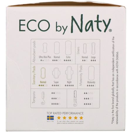 一次性墊, 女性護墊: Naty, Thin Pads, Normal, 15 Eco Pieces