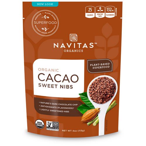 Navitas Organics, Organic Cacao Sweet Nibs, 4 oz (113 g) Review