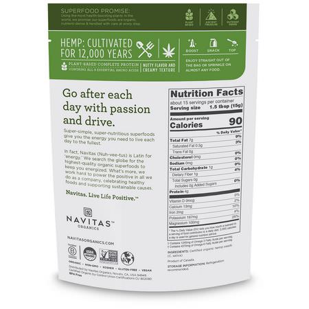 大麻種子: Navitas Organics, Organic Hemp Seeds, 8 oz (227 g)