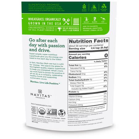小麥草, 超級食品: Navitas Organics, Organic Wheatgrass Juice Powder, 1 oz (28 g)