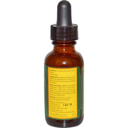 印em, 順勢療法: NeemAura, Organic, Neem Seed Oil, 1 fl oz (30 ml)