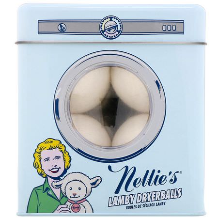 乾燥, 織物柔軟劑: Nellie's, Lamby Dryerballs, 4 Pack