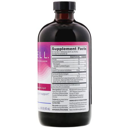 膠原蛋白補品, 關節: Neocell, Collagen +C Pomegranate Liquid, 4 g, 16 fl oz (473 ml)