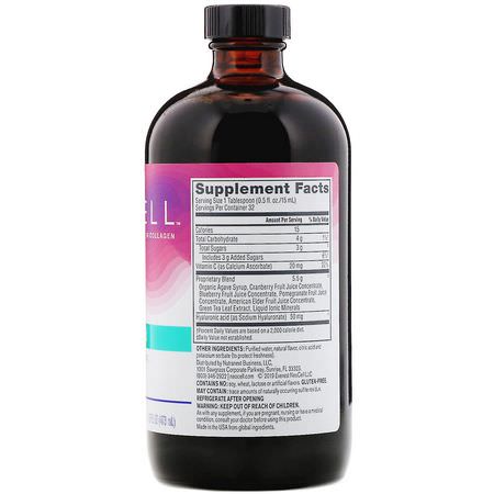 透明質酸, 指甲: Neocell, Hyaluronic Acid, Berry Liquid, 50 mg, 16 fl oz (473 ml)