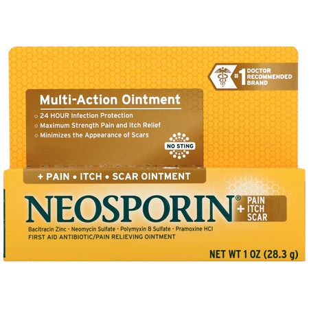 皮膚發癢, 乾燥: Neosporin, Multi-Action, Pain - Itch- Scar Ointment, 1.0 oz (28.3 g)
