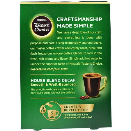 速溶咖啡: Nescafe, Taster's Choice, Instant Coffee, Decaf House Blend, 16 Single Serve Packets, 0.1 oz (3 g) Each