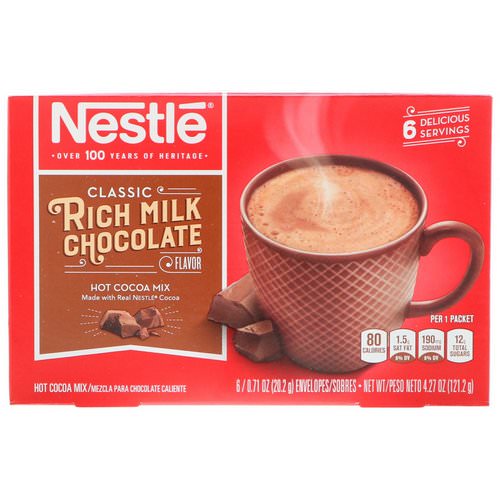 Nestle Hot Cocoa Mix, Rich Milk Chocolate Flavor, 6 Packets, 0.71 oz (20.2 g) Each Review