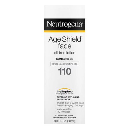 臉部防曬霜: Neutrogena, Age Shield Face, Oil-Free Sunscreen, SPF 110, 3 fl oz (88 ml)