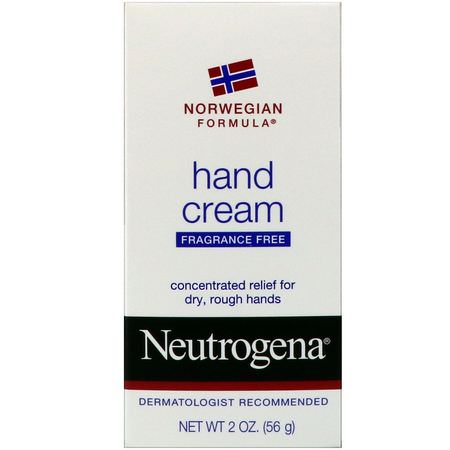 護手霜, 手部護理: Neutrogena, Hand Cream, Fragrance Free, 2 oz (56 g)