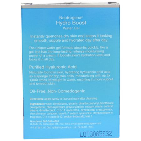 霜, 透明質酸血清: Neutrogena, Hydro Boost Water Gel, 1.7 oz (48 g)