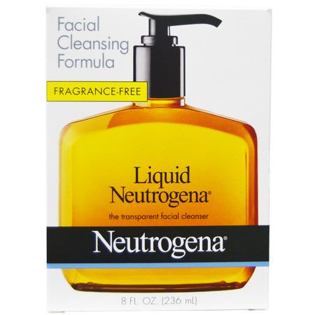 清潔劑, 洗面奶: Neutrogena, Liquid Neutrogena, Facial Cleansing Formula, 8 fl oz (236 ml)