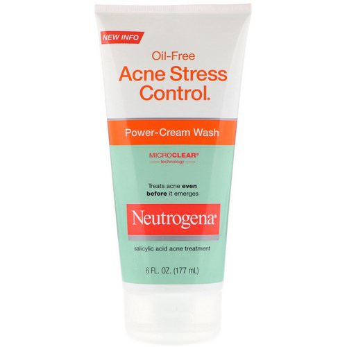 Neutrogena, Oil-Free Acne Stress Control, Power-Cream Wash, 6 fl oz (177 ml) Review