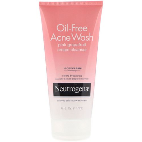 Neutrogena, Oil-Free Acne Wash, Pink Grapefruit Cream Cleanser, 6 fl oz (177 ml) Review