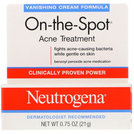 瑕疵, 粉刺: Neutrogena, On-the-Spot, Acne Treatment, 0.75 oz (21 g)